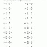 Printable Worksheets Fractions Addition And Subtraction Fraction