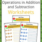 Properties Of Operations In Addition And Subtraction Facts Worksheets