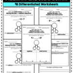 Relationship Between Addition And Subtraction 98 Differentiated