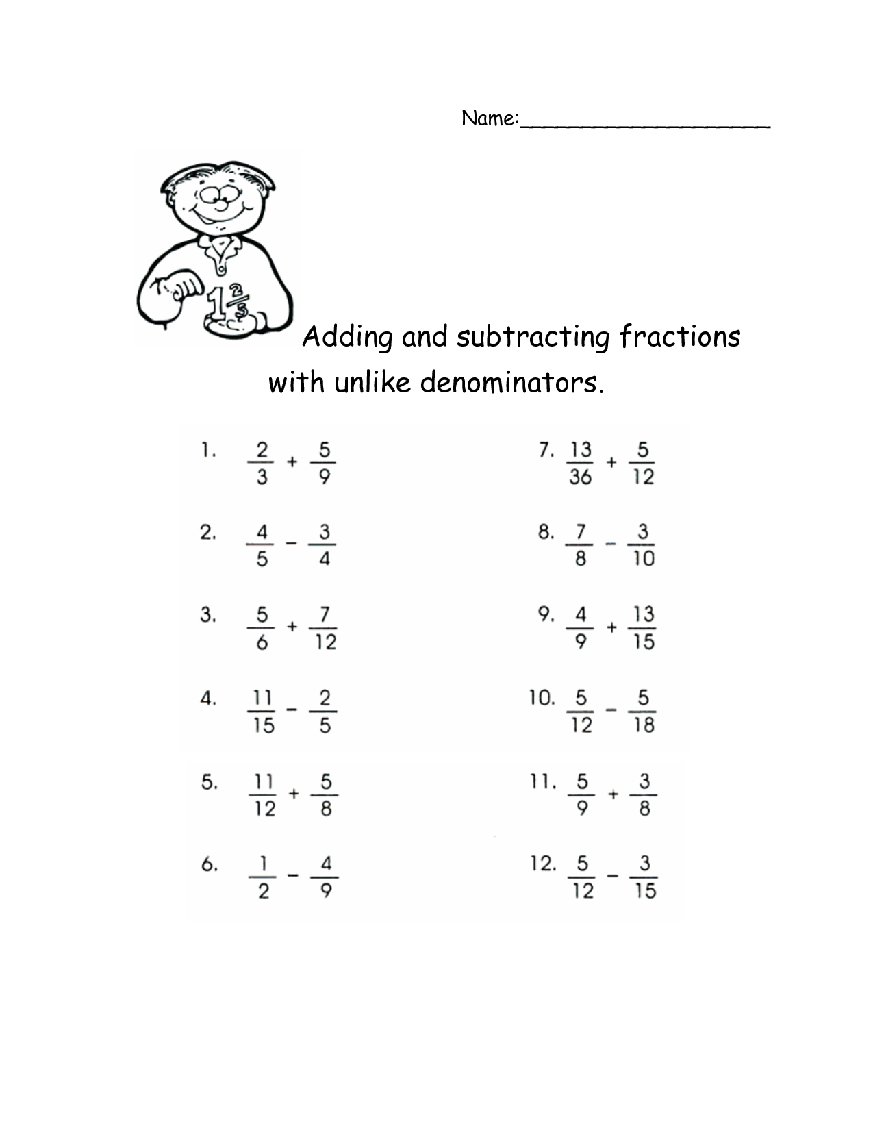 Sabra Fotografia Subtracting Fractions Adding And Subtracting 