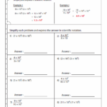 Scientific Notation Addition And Subtraction Independent Practice