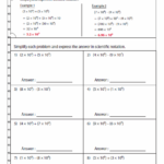 Scientific Notation Addition And Subtraction Independent Practice