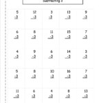 Single Digit Subtraction Fluency Worksheets 2nd Grade Math Worksheets