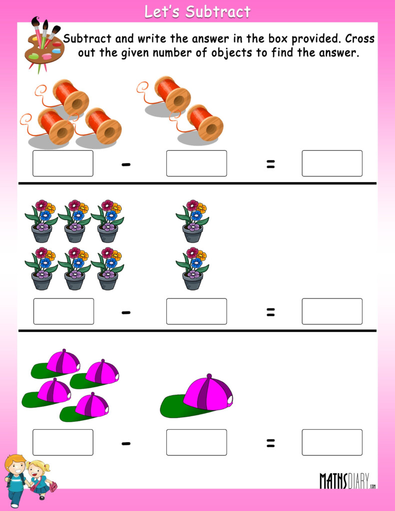 Subtract By Crossing The Objects Worksheets Math Worksheets 