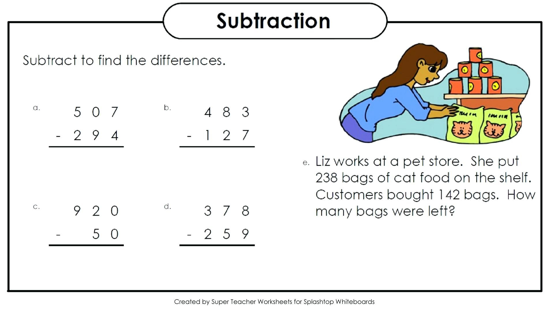 Subtraction Color By Number And Worksheet For Kids Free Coloring Sheets