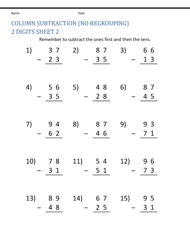 Subtraction Regrouping Worksheets Worksheet School