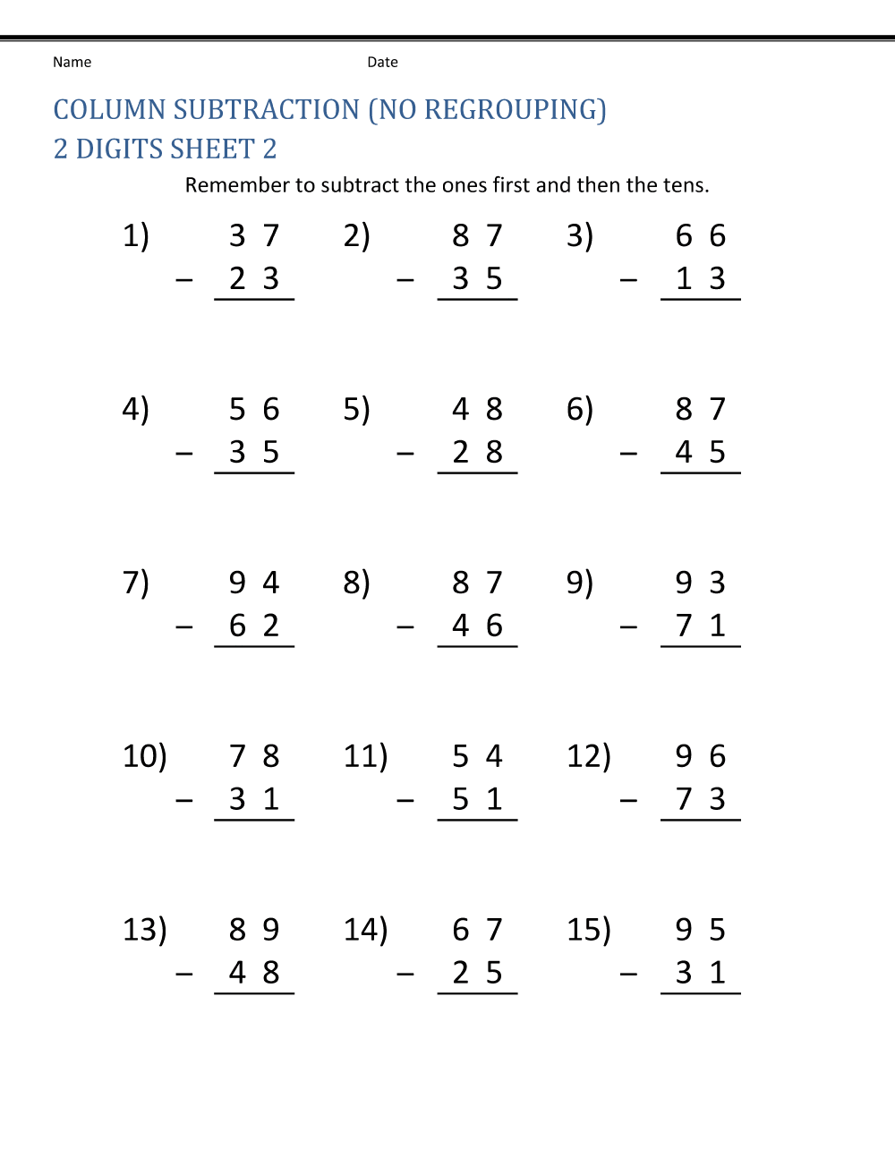 Subtraction Regrouping Worksheets Worksheet School