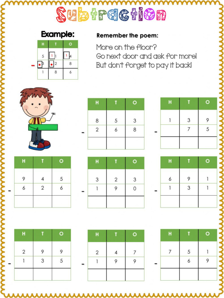 Subtraction With Regrouping Interactive Activity