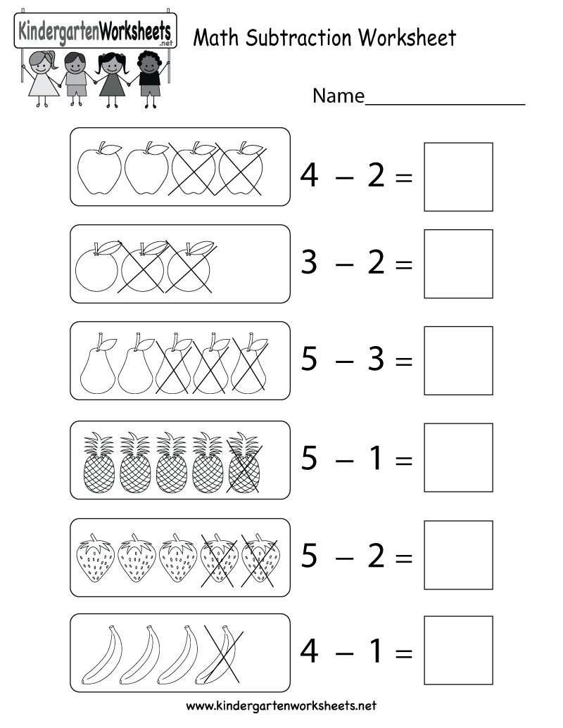 Subtraction Worksheets For Kindergarten Pdf Db excel