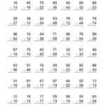 Two Digit Subtraction Worksheet Two Digit Subtraction With Some