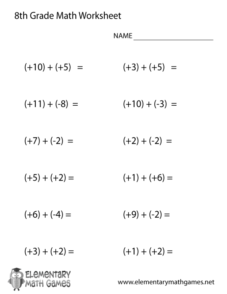 Worksheet Adding And Subtracting Positive And Negative Integers 