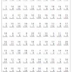 0 20 Subtraction Drills Worksheets