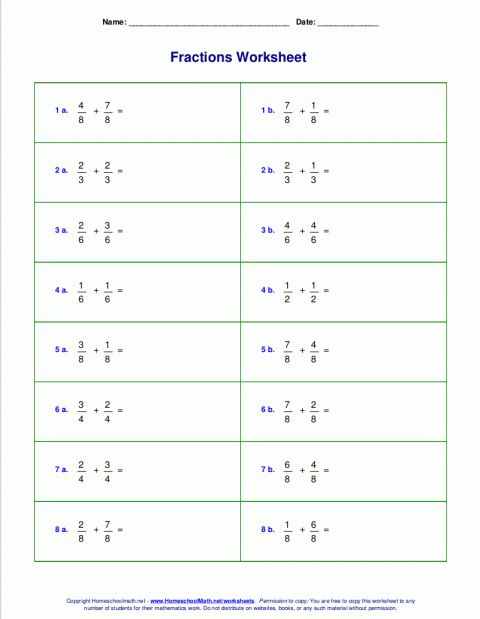 10 Adding Fractions Worksheets 4Th Grade Fractions Worksheets 