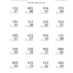 2 Digit Subtraction With Regrouping Worksheets 3rd Grade Worksheetpedia