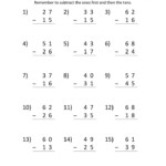 2 Digit Subtraction Worksheets 2nd Grade Column Dig Criabooks