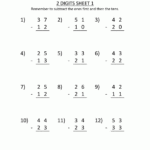 2 Digit Subtraction Worksheets Math Subtraction Subtraction