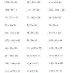 20 Adding And Subtracting Integers Worksheet Pdf Positive And Negative