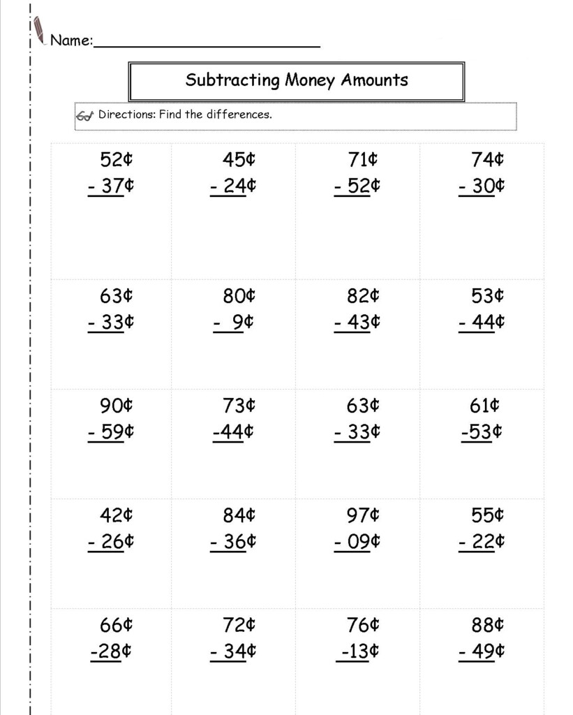 2nd Grade Money Worksheets Best Coloring Pages For Kids