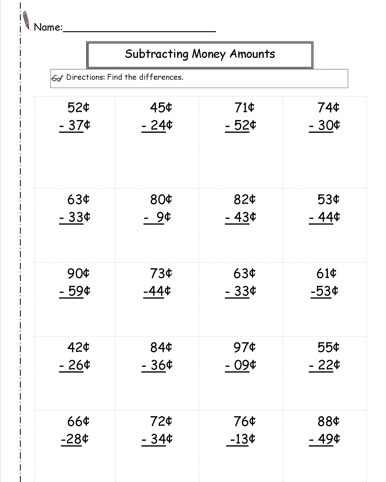 2nd Grade Money Worksheets Best Coloring Pages For Kids