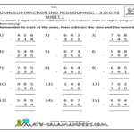 3 Digit Subtraction With Regrouping Worksheets 2nd Grade Times Tables