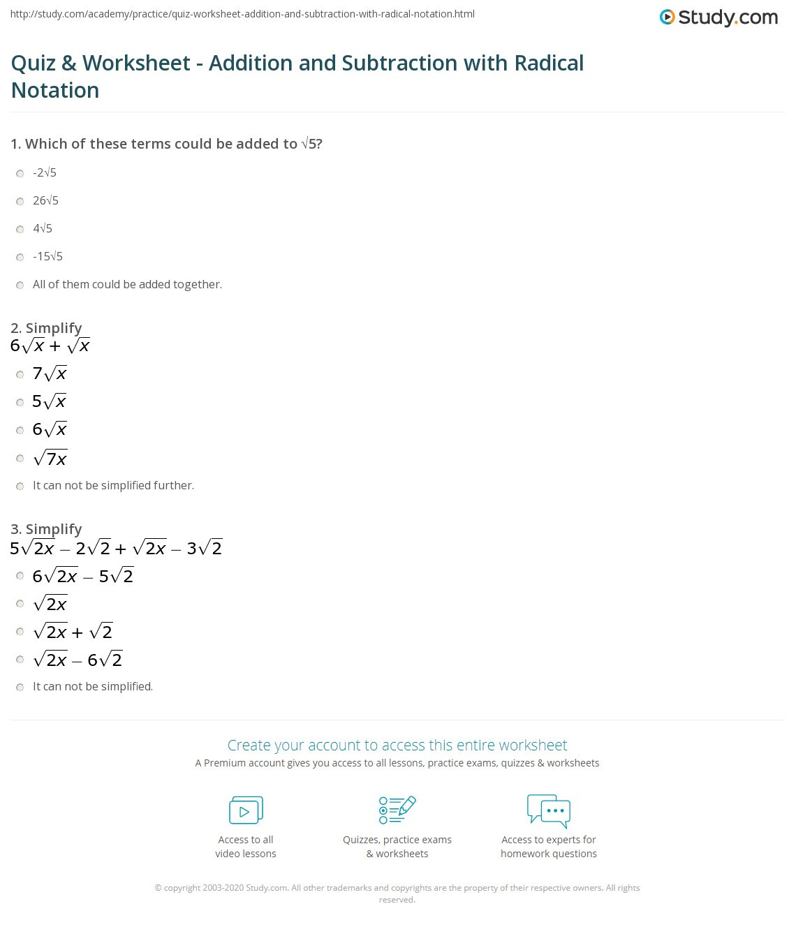 30 Adding And Subtracting Radicals Worksheet Education Template