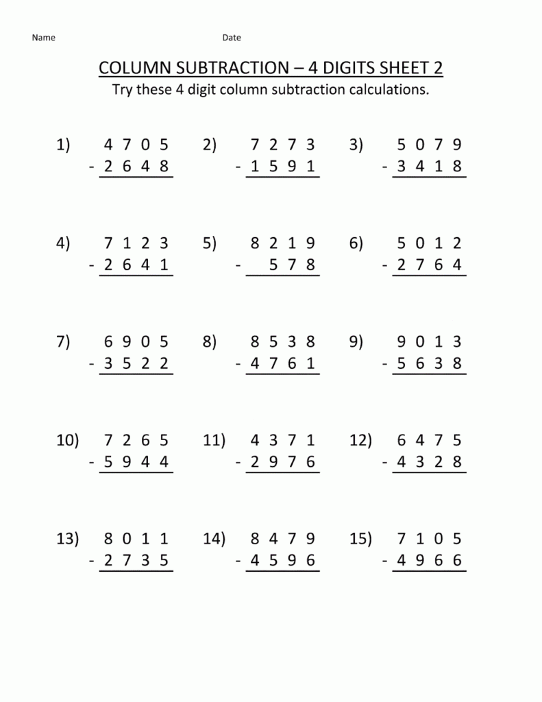 3rd Grade Addition And Subtraction Worksheets Worksheetpedia