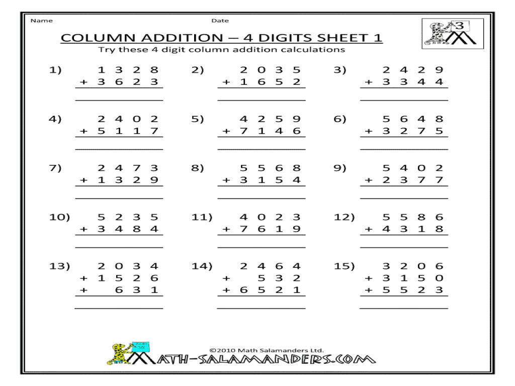 4 Digit Subtraction With Regrouping Worksheets 4th Grade