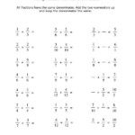 4th Grade Adding Fractions With The Same Denominator Fractions