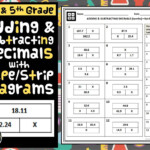 4th Grade Tape Strip Diagram Worksheets For Adding And Subtracting