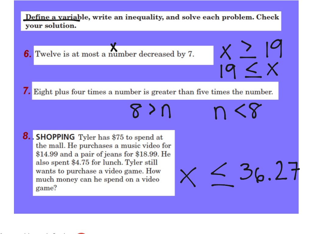 5 1 Solving Inequalities By Addition And Subtraction Worksheet Carol