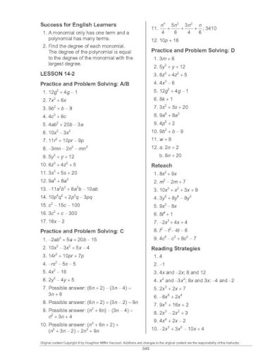 6 1 Adding And Subtracting Polynomials Worksheet Answers Sara Battle 