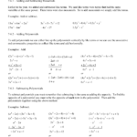 6 1 Adding And Subtracting Polynomials Worksheet Answers William