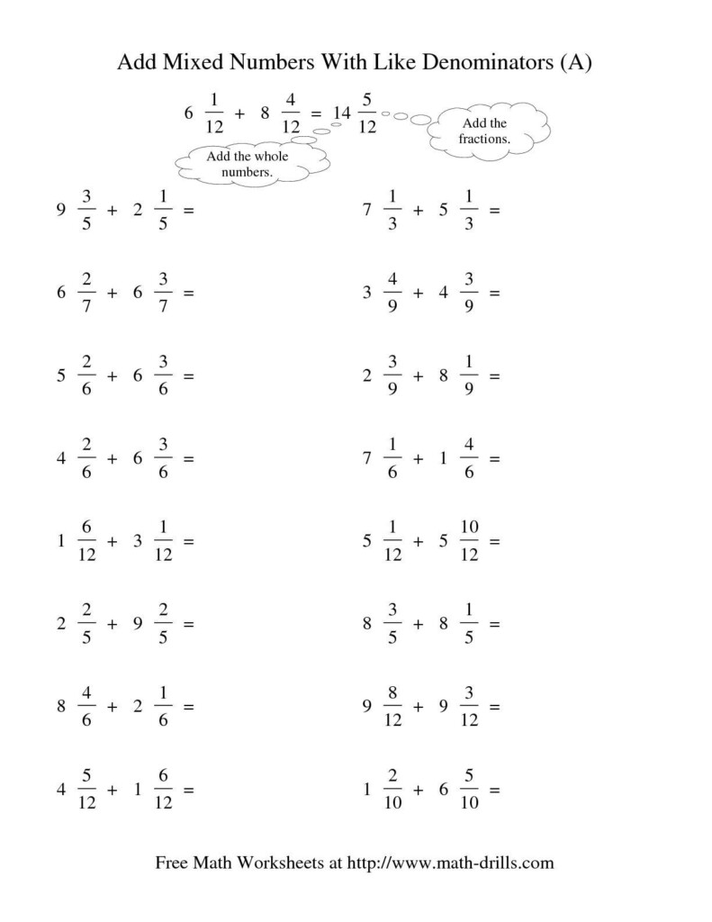 6th Grade Adding And Subtracting Fractions With Unlike Denominators