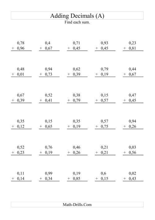 Add And Subtract Decimal Hundredths Worksheet Decimal 