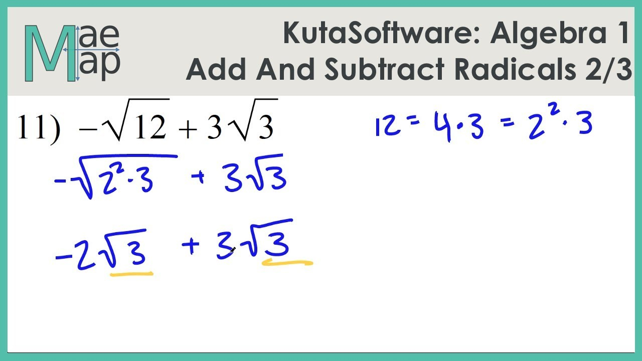 Add And Subtract Radical Expressions Worksheet Worksheets Free Download