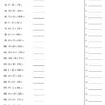 Add And Subtract Variables Within 100 Math Worksheet With Answers