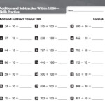 Add And Subtract Within 10 100 Worksheet