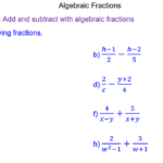 Adding And Subtracting Algebraic Fractions