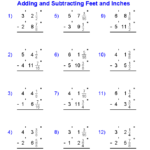 Adding And Subtracting Fractional Feet And Inches With Borrowing