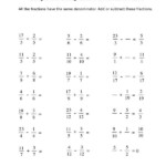 Adding And Subtracting Fractions With Integers Worksheets