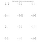 Adding And Subtracting Fractions With Unlike Denominators Worksheets