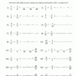 Adding And Subtracting Fractions Worksheets 7th Grade