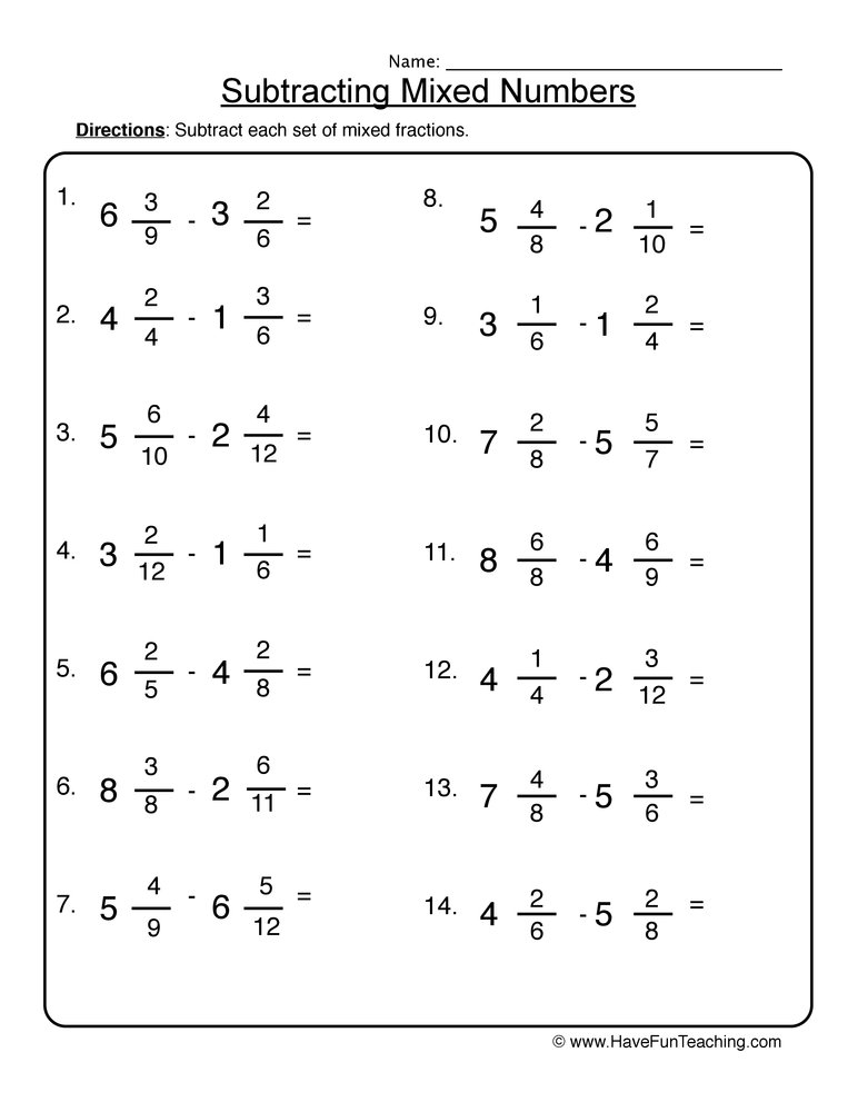 Adding And Subtracting Fractions Worksheets Search Results Calendar 