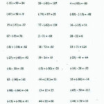 Adding And Subtracting Integers 7th Grade Worksheets