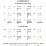 Adding And Subtracting Money Worksheets