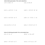 Adding And Subtracting Polynomials 2 Math Teachers Library Formative