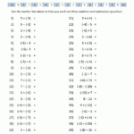 Adding And Subtracting Positive And Negative Numbers Worksheet