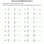 Adding And Subtracting Proper Fractions Worksheets Fraction