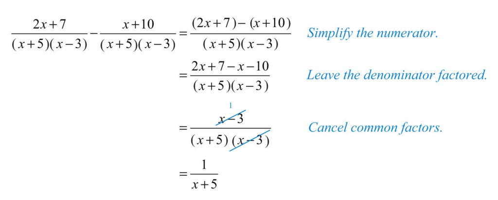 Adding And Subtracting Rational Expressions Worksheet Answers 