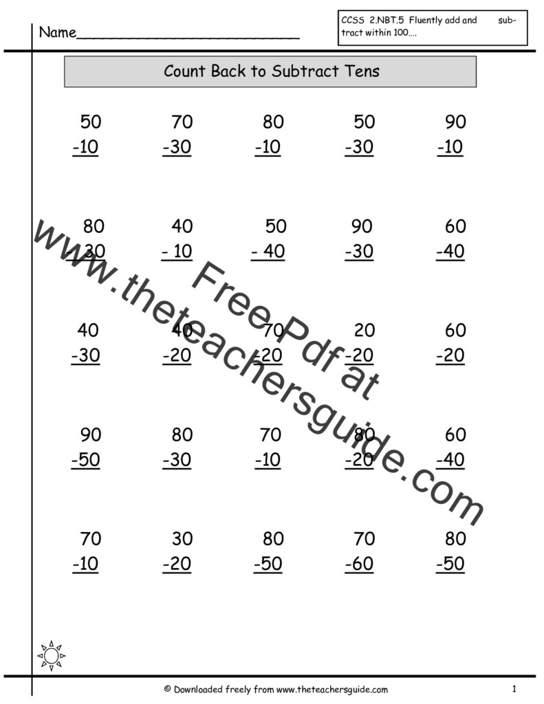 Adding And Subtracting Tens Worksheets Images Frompo